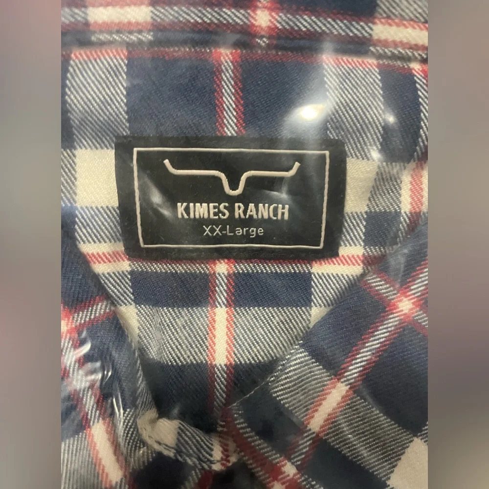 NWT Kimes Ranch Women’s San Mateo Blue Flannel Plaid w/Pearl Snaps in XXL - Picture 6 of 8
